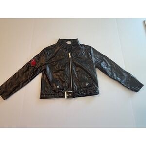 Chucky Horror Movie Kids Faux Leather Moto Biker Jacket Black Size 5-6T